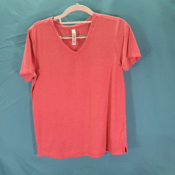 Freedom Trail Kyodan Womens V-Neck T-Shirt Rose Pink Short Sleeve Casual Top Siz - Picture 1 of 10